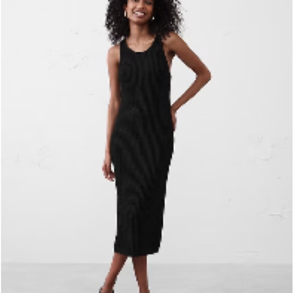 NWT elegant casual Black Knit Crewneck Dress